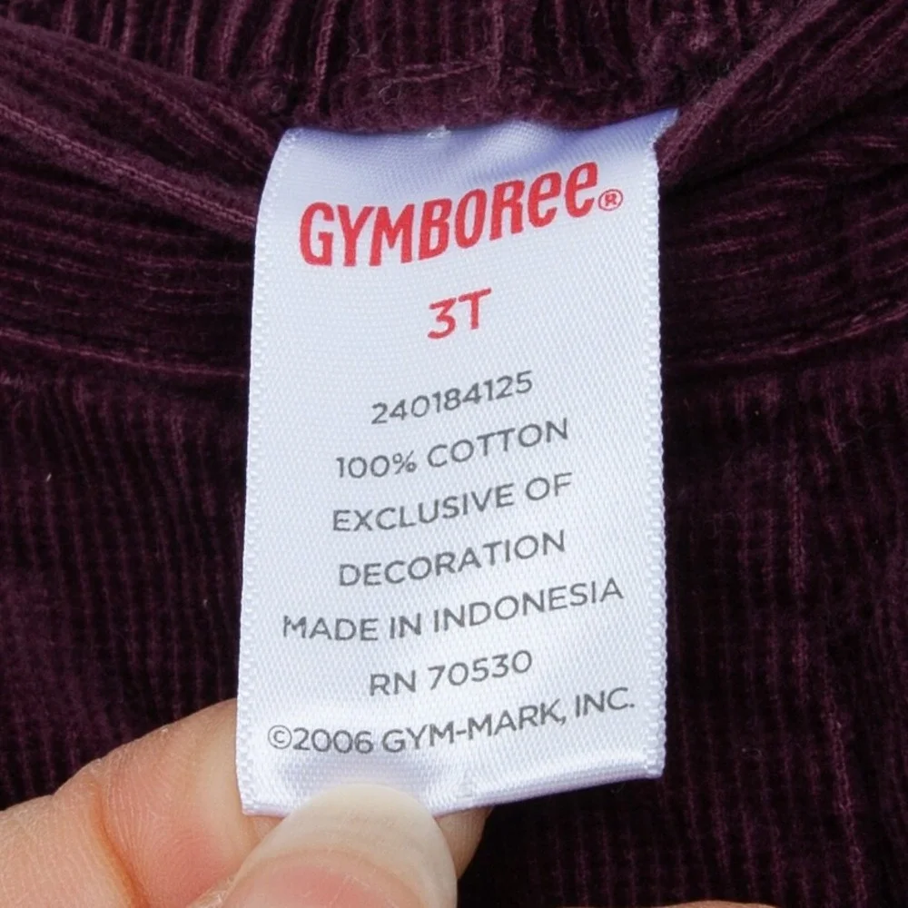 Gymboree Girls Harvest Leaves Corduroy Pants Size 3T Dark Purple Fall Holiday‎